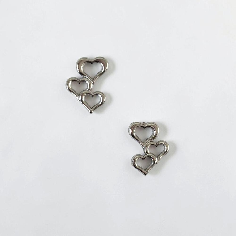 Triple Hearts Small Earrings